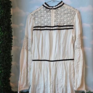 White Lace detail long sleeve dress, size 4